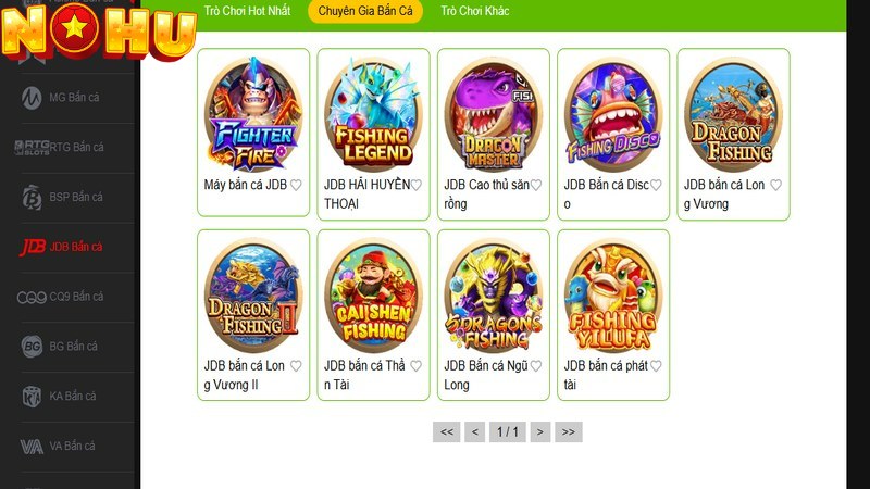 Nohu mang đến nhiều tựa game bắn cá thỏa lòng ngư thủ