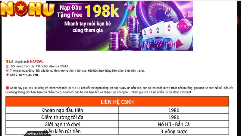 Khuyến mãi tặng 198K chào mừng tân binh với mức