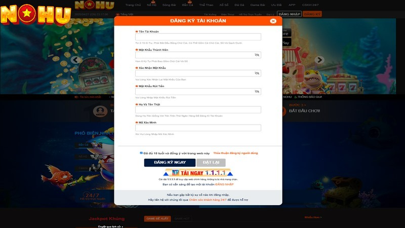 Cần hoàn tất đăng ký để có tài khoản chơi game